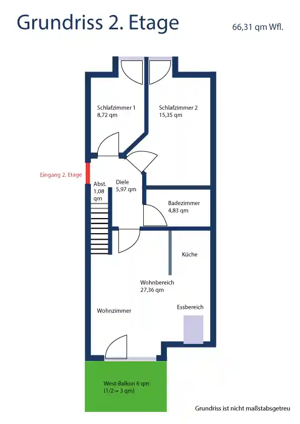 Grundriss-2te-Etage 4 Zimmer Maisonette Wohnung kaufen Karlsfeld